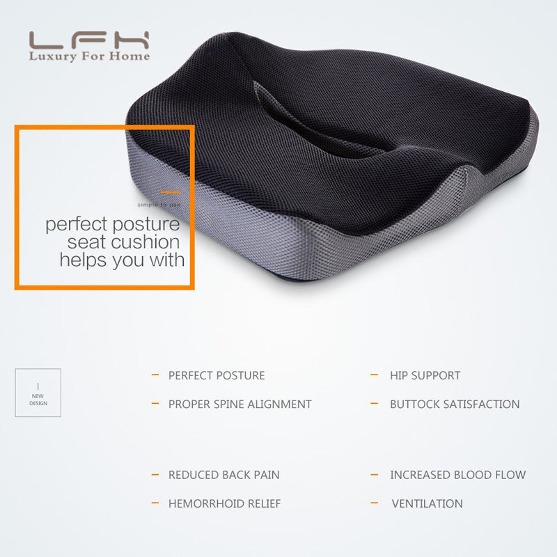 Coccyx Orthopedic Comfortable Memory Foam Chair Car Seat Cushion for Lower Back