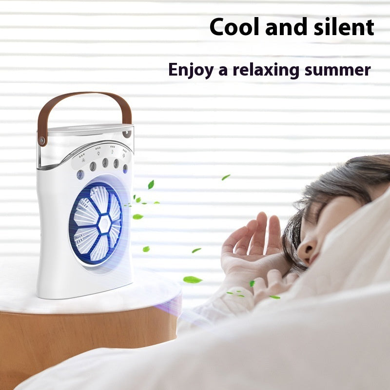 Portable Mini Humidifier Fan Water Spraying Fan Rechargeable Air Cooler