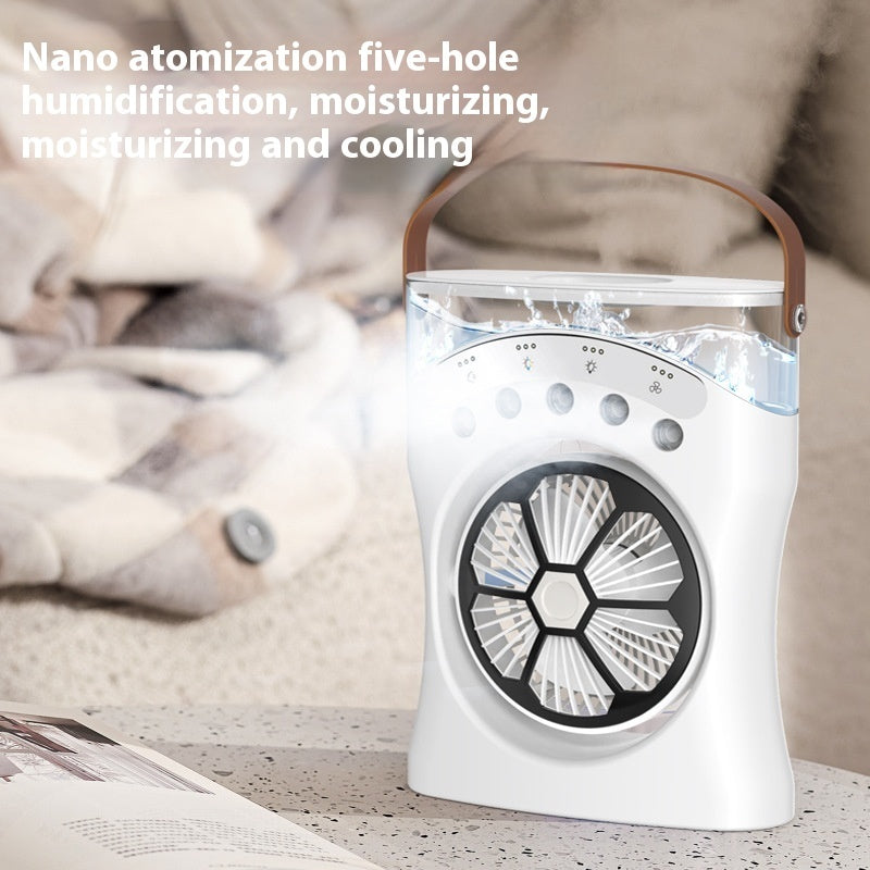 Portable Mini Humidifier Fan Water Spraying Fan Rechargeable Air Cooler