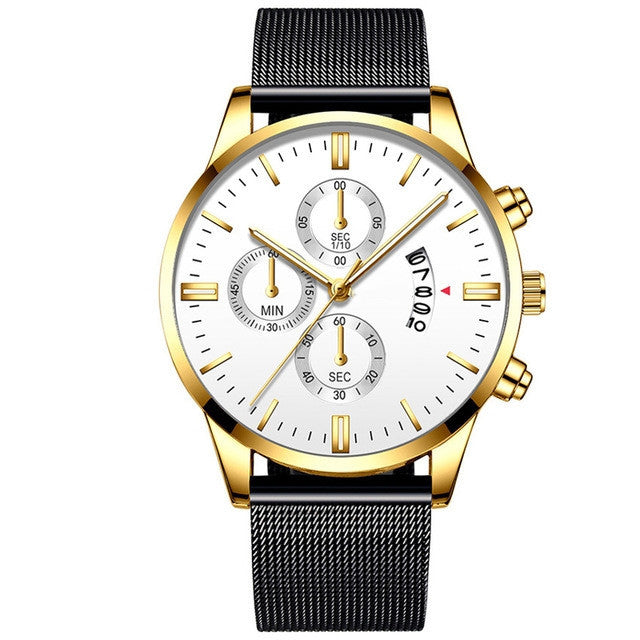 Men's Business Luxury Watches For Men Mesh Band Quartz Watch