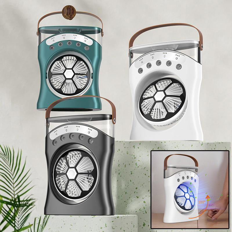 Portable Mini Humidifier Fan Water Spraying Fan Rechargeable Air Cooler