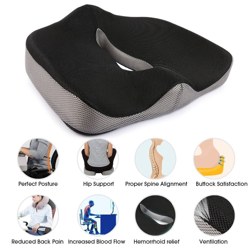 Coccyx Orthopedic Comfortable Memory Foam Chair Car Seat Cushion for Lower Back