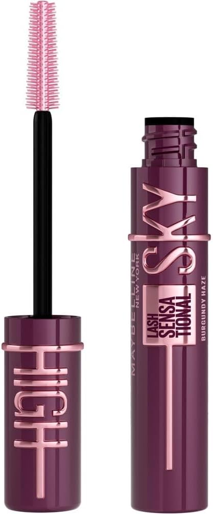 Maybelline Lash Sensational Sky High Mascara, Volumising & Lengthening Mascara, Washable Flake-Free Formula Infused with Bamboo Extract & Fibres, 7.2 ml, Shade: 01