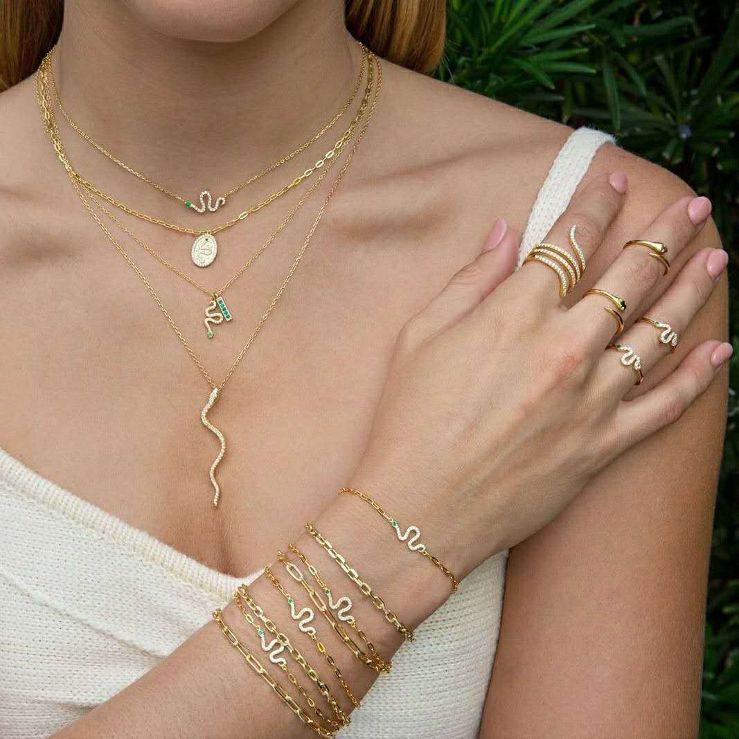 Micro-inlaid zircon copper jewelry necklace for women