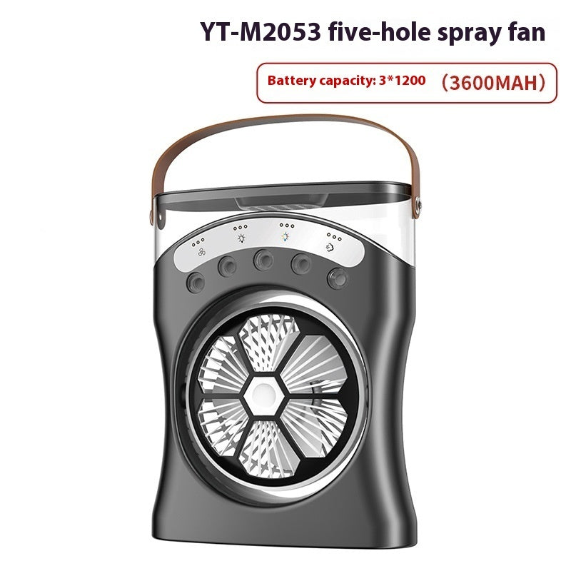 Portable Mini Humidifier Fan Water Spraying Fan Rechargeable Air Cooler