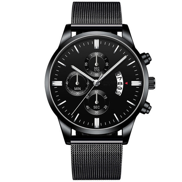 Men's Business Luxury Watches For Men Mesh Band Quartz Watch