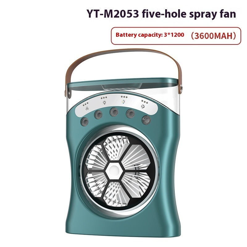 Portable Mini Humidifier Fan Water Spraying Fan Rechargeable Air Cooler