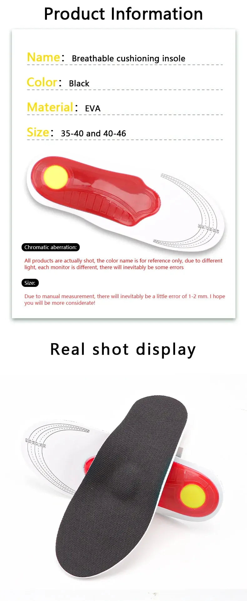 NEW Orthotic Insole Arch Support Flat Foot Orthopedic Insoles for Feet