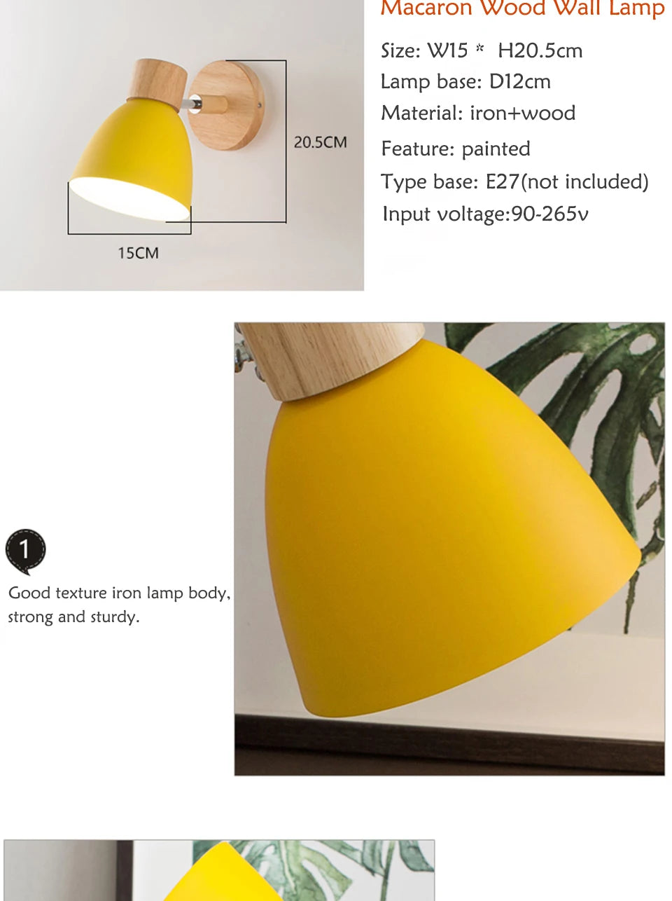 Wooden Nordic Wall Lamp With Switch Modern Wall Sconce For Bedroom