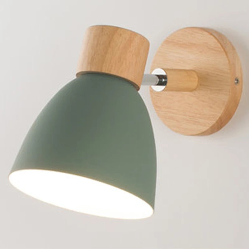 Wooden Nordic Wall Lamp With Switch Modern Wall Sconce For Bedroom