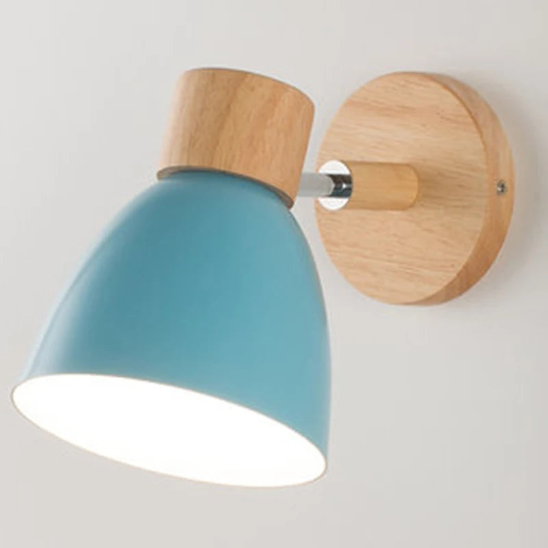 Wooden Nordic Wall Lamp With Switch Modern Wall Sconce For Bedroom