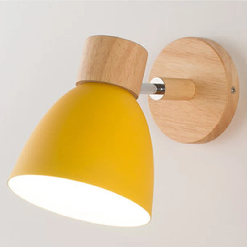 Wooden Nordic Wall Lamp With Switch Modern Wall Sconce For Bedroom