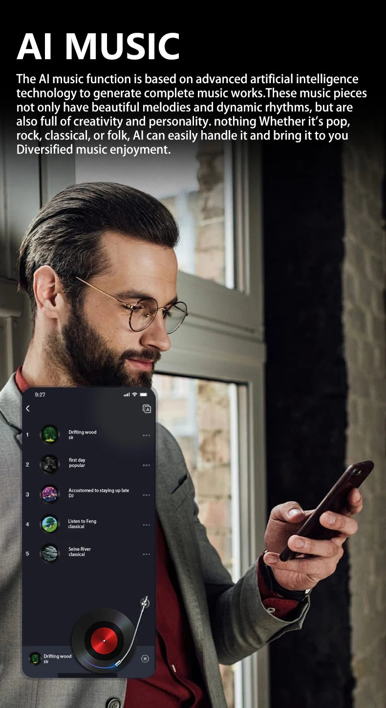 HY-C8 AI Smart Glasses Intelligent Real-time Language Translator Bluetooth Sunglasses