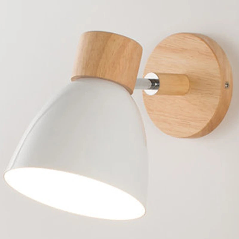 Wooden Nordic Wall Lamp With Switch Modern Wall Sconce For Bedroom