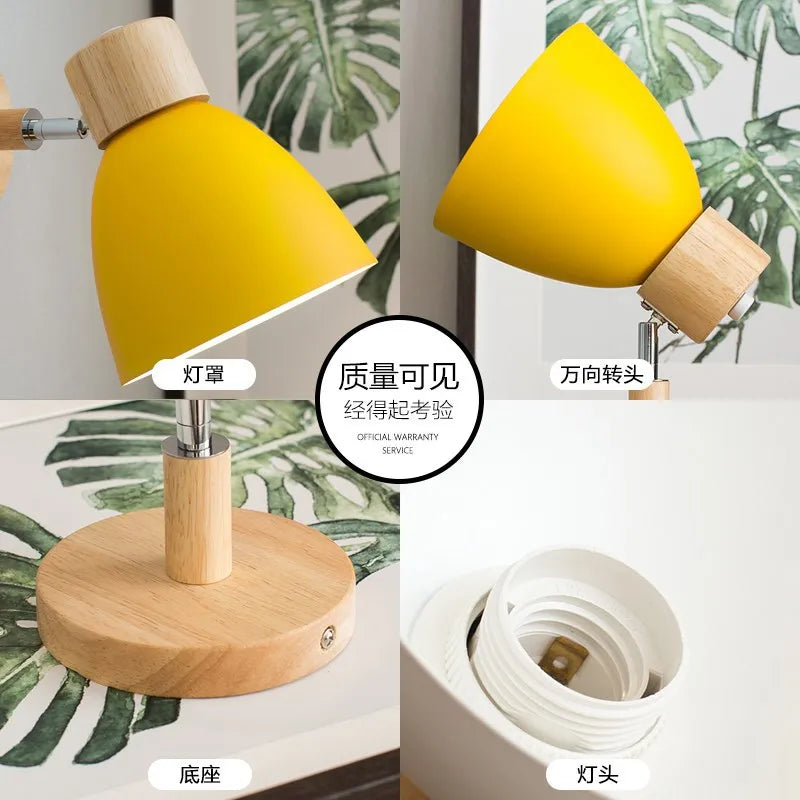 Wooden Nordic Wall Lamp With Switch Modern Wall Sconce For Bedroom