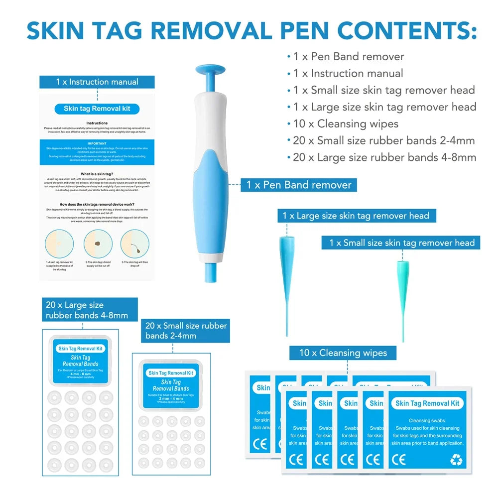 2 IN 1 Auto Micro Skin Tag Remover Device Skin Tag Removal Kit