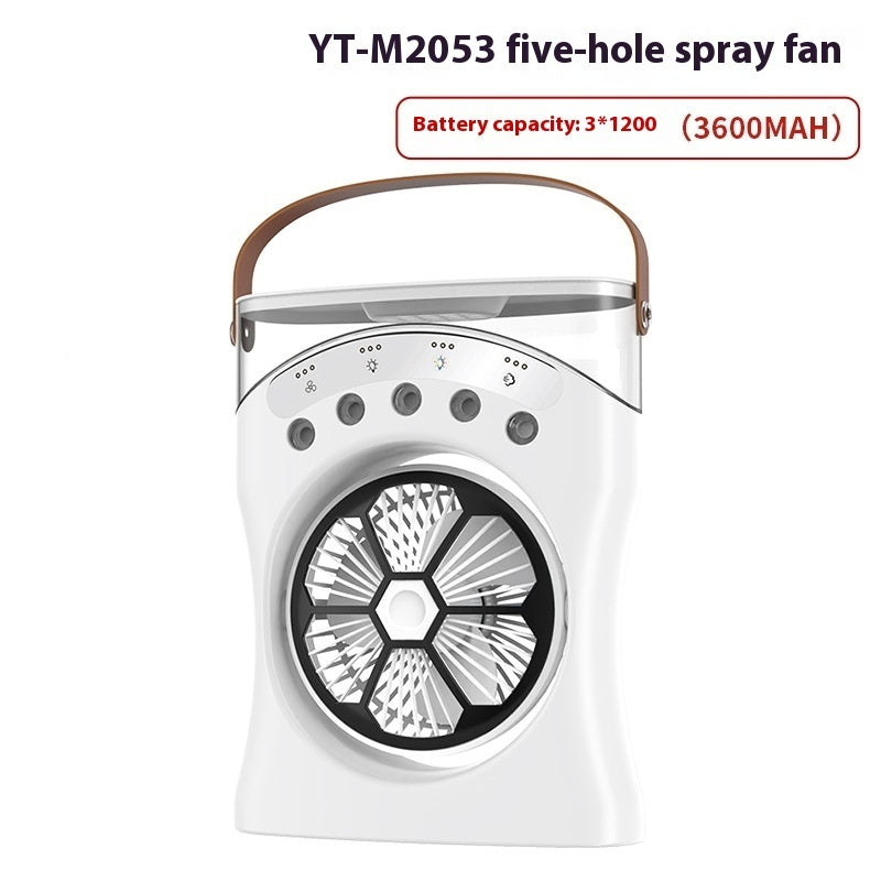 Portable Mini Humidifier Fan Water Spraying Fan Rechargeable Air Cooler